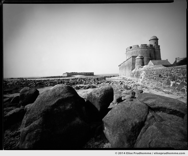 Exterior fortified wall and tower of the Vauban Fort, Tatihou Island, Saint-Vaast-la-Hougue, France. 2014 (series Sands of Time) by Elise Prudhomme.