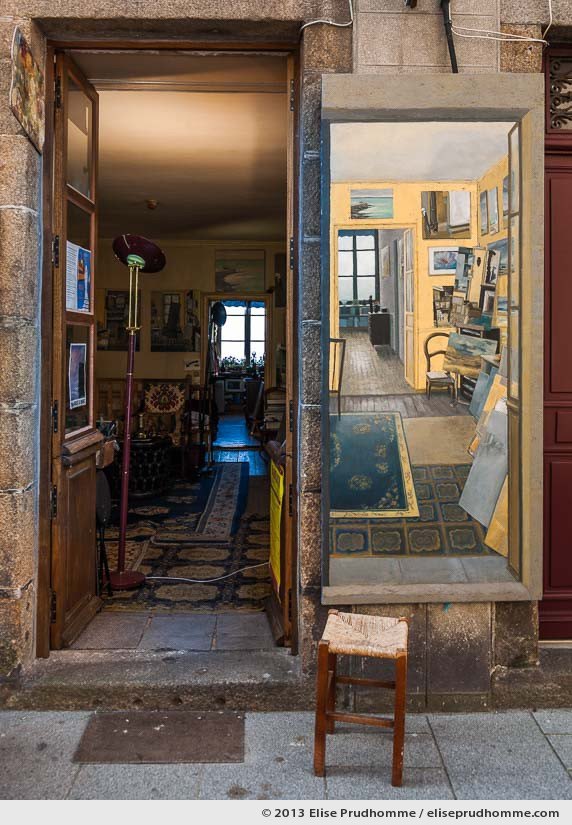 View from the street of a painter's studio and a painting of his studio, Granville, France, 2013 by Elise Prudhomme