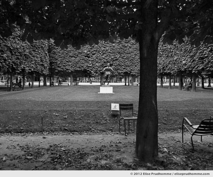 Pelouse interdite or Keep Off The Grass, Tuileries Garden, Paris, France, 2012 (part of the series Yours, Mine, Le Nôtre's) by Elise Prudhomme.