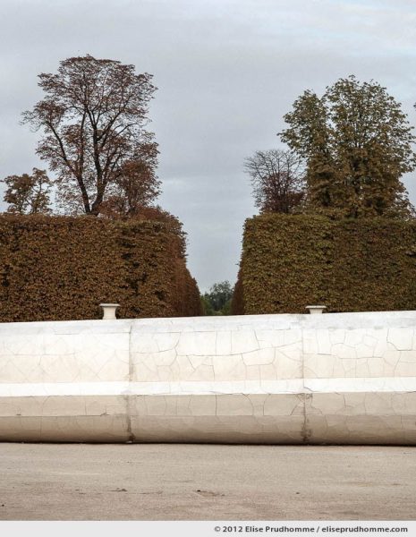 The Fall, Tuileries Garden, Paris, France, 2011 (part of the series Yours, Mine, Le Nôtre's) by Elise Prudhomme.