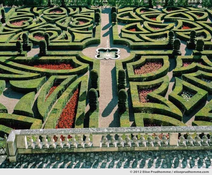 Belvedere view on the First Salon of the Ornamental Garden, Château de Villandry, France, 2012 by Elise Prudhomme