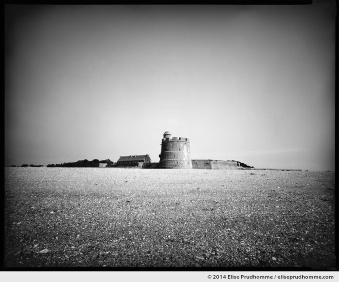 Vauban Fort seen from the islet, Tatihou Island, Saint-Vaast-la-Hougue, France. 2014 (series Sands of Time) by Elise Prudhomme.