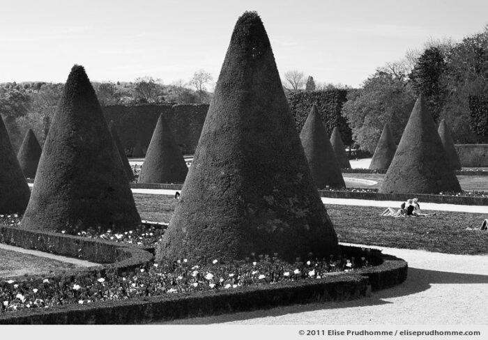 Plié, Parc de Sceaux, France, 2011 (series Yours, Mine, Le Nôtre's) by Elise Prudhomme.