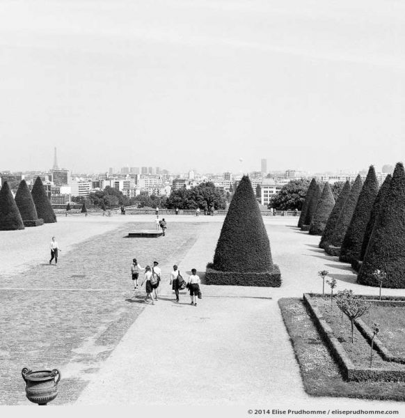 View of Paris from the Château terrace, Saint-Cloud Park, France 2014 (series Yours, Mine, Le Nôtre's) by Elise Prudhomme.
