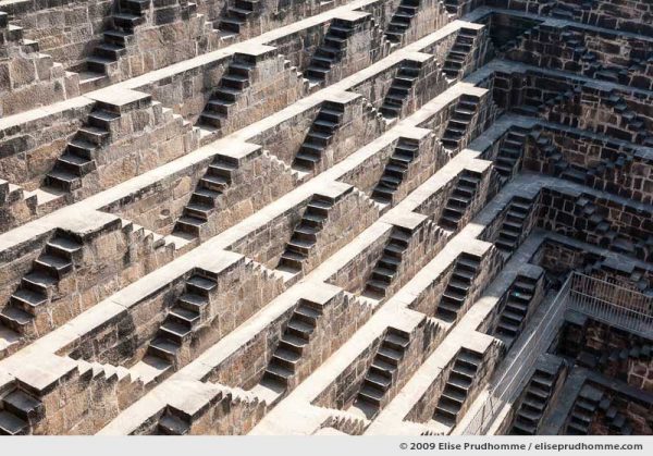 Detailed view of the Chand Baori Step Well, Abhaneri, Rajasthan, India, 2009 by Elise Prudhomme.