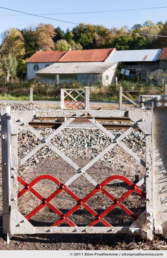 Manual footpath railway level crossing in the village of Vauriat, France, 2011 by Elise Prudhomme.
