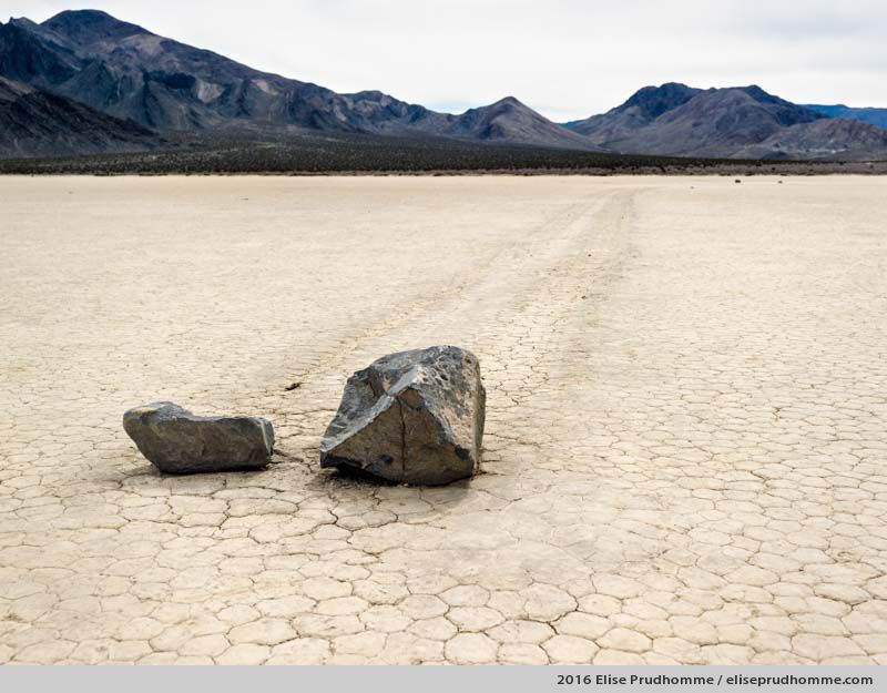 Sliding rocks in Racetrack Valley, Death Valley National Park, California, USA, 2016 (series Wild Wild West) by Elise Prudhomme.