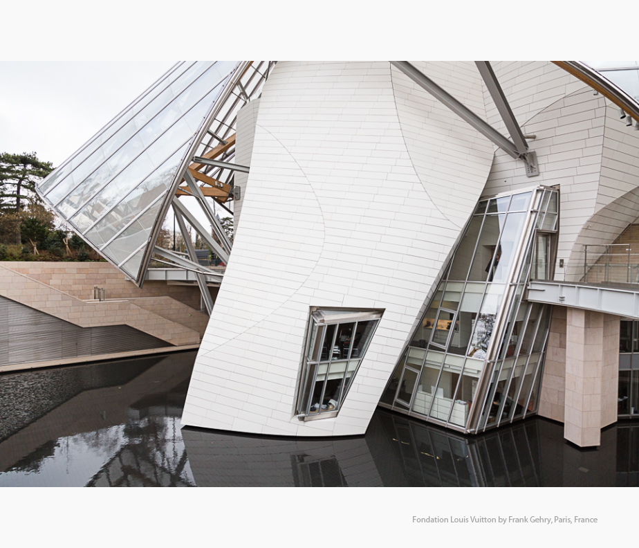 Selected photographs of commercial and institutional exteriors in the Architecture Portfolio of Elise Prudhomme