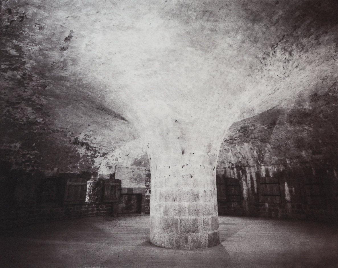 Salle d'artillerie, Fort Vauban, Ile de Tatihou, France.   This gold-toned kallitype print is part of the series Ferric, a large format analog photography study printed with iron-based alternative photography processes.