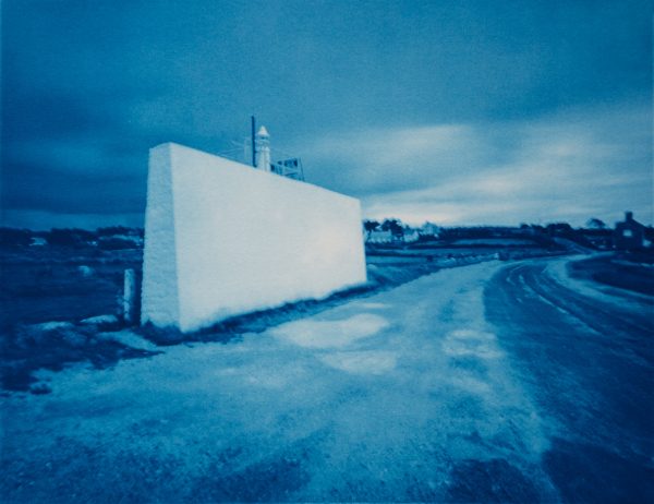 Le phare, Port du Cap Lévi, Fermanville, Cotentin, France.  This cyanotype print is part of the series Ferric, a large format analog photography study printed with iron-based alternative photography processes.