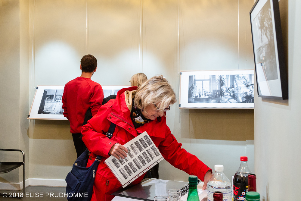 Images taken at opening night of the photography exhibition "Lieux-dits" by Elise Prudhomme at Studio Galerie B&B in Paris, France.