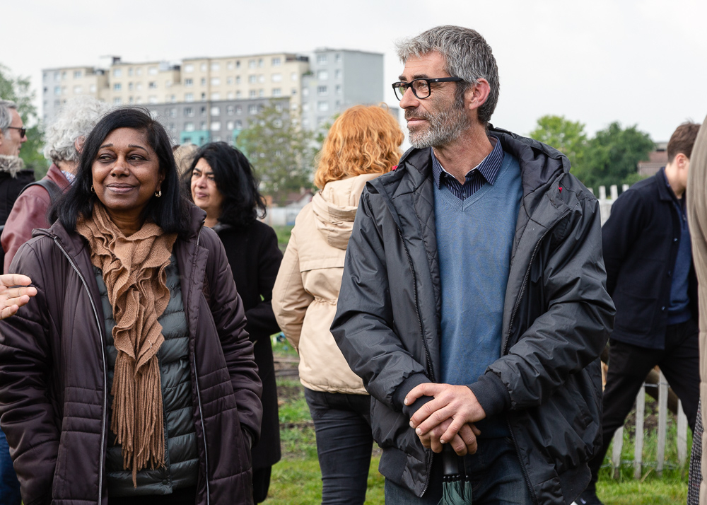 Chief gardener Franck Ponthier during the official inauguration of the Urban Farm of Saint-Denis on May 11, 2019.  L'inauguration de la Ferme Urbaine de Saint-Denis le 11 mai 2019 avec Zone Sensible / Parti Poétique et la Ferme Ouverte de Saint-Denis.