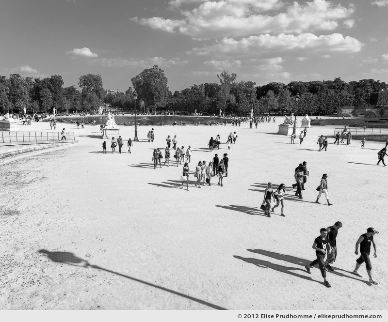 Portée or Shadows Cast, Tuileries Garden, Paris, France, 2011 (part of the series Yours, Mine, Le Nôtre's) by Elise Prudhomme.