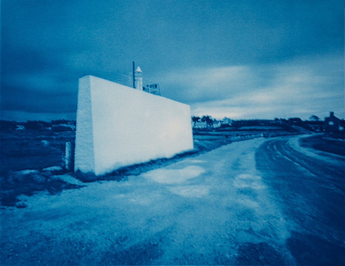 Le phare, Port du Cap Lévi, Fermanville, Cotentin, France. This cyanotype print is part of the series Ferric, a large format analog photography study printed with iron-based alternative photography processes.