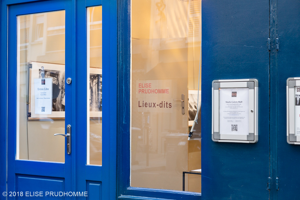 Images taken at opening night of the photography exhibition "Lieux-dits" by Elise Prudhomme at Studio Galerie B&B in Paris, France.