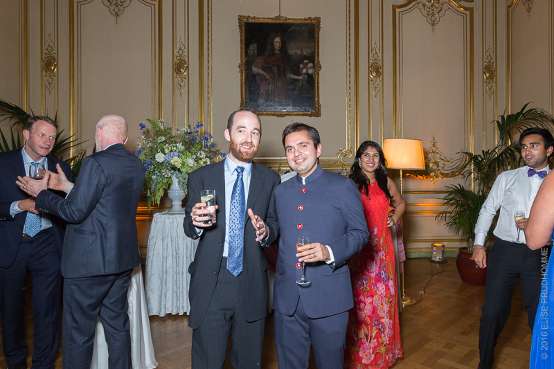 After the formal dinner at wedding reception at the Cercle de l'Union Interalliee, Paris, France.