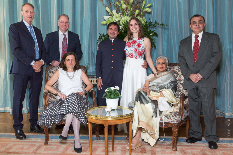 Family portrait during the wedding reception at the Cercle de l'Union Interalliée, Paris, France.